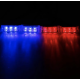 Set 4 lumini LED de avertizare rosu albastru pentru grila functii stroboscop 36W 12V