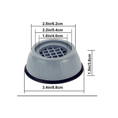 Set 4 Picioruse GRI antisoc si antiderapante pentru masina de spalat