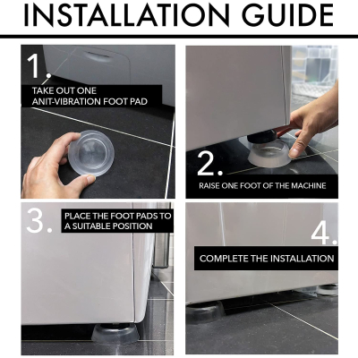 Set 4 picioruse TRANSPARENTE din silicon antivibratie pentru masina de spalat Set 4 picioruse TRANSPARENTE din silicon antivibratie pentru masina de spalat