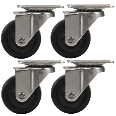 Set 4 Roti 32mm NEGRE Pivotante NEGRE ROTILE culoarea Negru