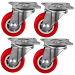 Set 4 Roti MEDII 50mm Pivotante Rosii ROTILE