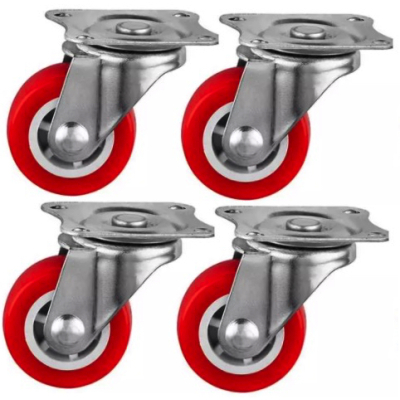 Set 4 Roti MEDII 50mm Pivotante Rosii ROTILE