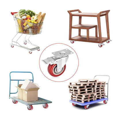 Set 4 Roti MEDII 50mm Pivotante Rosii ROTILE