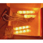 Set 4 stroboscoape pentru grila cu 4 leduri lumina galbena telecomana