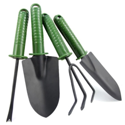 Set 4 unelte pentru gradinarit cu maner verde
