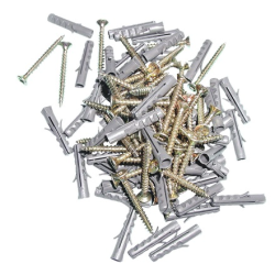 Set 50 Dibluri universale din plastic cu suruburi 6 x 40 mm