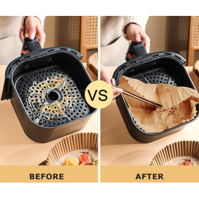 Set 50 hartii de copt PATRATE pentru friteuza Unica folosinta 16 cm