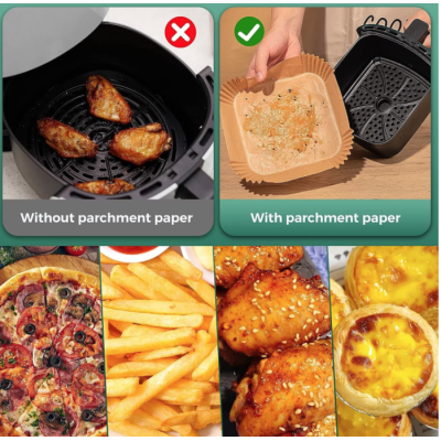 Set 50 hartii de copt PATRATE pentru friteuza Unica folosinta 16 cm