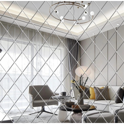 Set 58 Oglinzi Acrilice Autoadezive Luxer 100x100 cm Model Romb 1 metru patrat