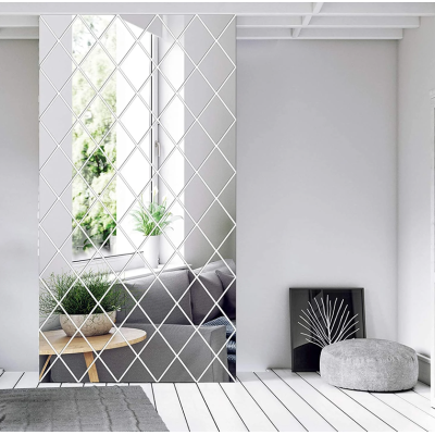 Set 58 Oglinzi Acrilice Autoadezive Luxer 100x100 cm Model Romb 1 metru patrat