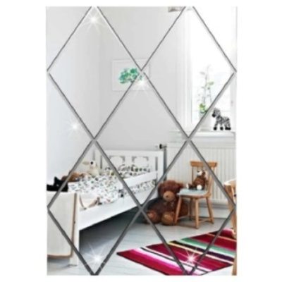 Set 58 Oglinzi Acrilice Autoadezive Luxer 100x100 cm Model Romb 1 metru patrat