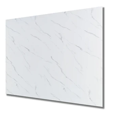 Set 5 Placi autoadezive CLS-011 pentru perete tip marmura 60 x 60 cm ALB CU DUNGI