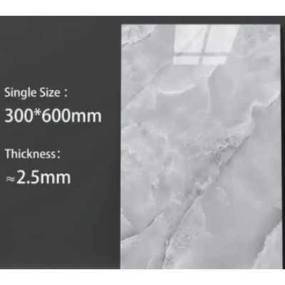 Set 5 Placi autoadezive pentru perete tip marmura gri impermeabila 30x60 cm