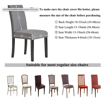 Set 6 huse pentru scaun model albastru