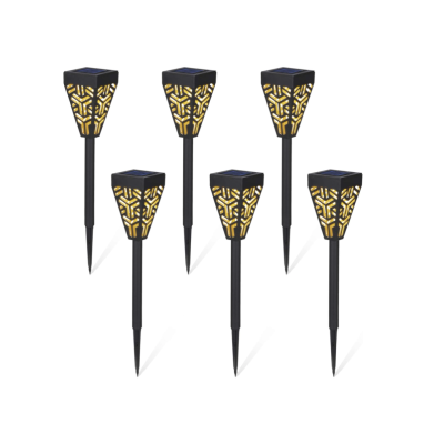 Set 6 lampi solare decorative pentru gradina alb cald model triunghi