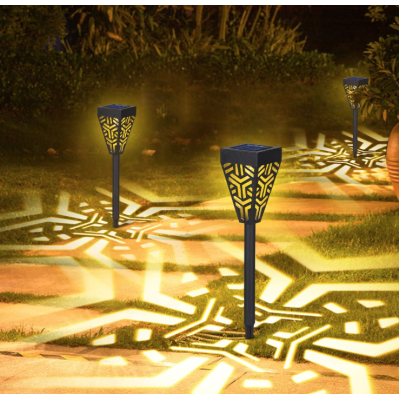 Set 6 lampi solare decorative pentru gradina alb cald model triunghi