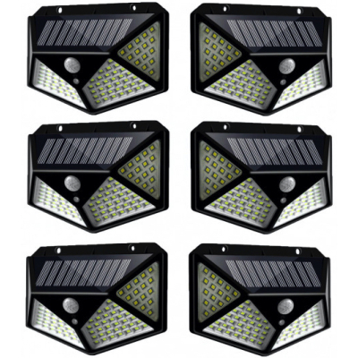 Set 6 Lampi Solare ULTRA 100 LED cu Senzor de Miscare si Lumina 3 Moduri ILUMINARE