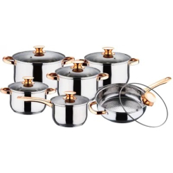 Set 6 Oale inox VL8013 grele din Otel inoxidabil cu Capac 