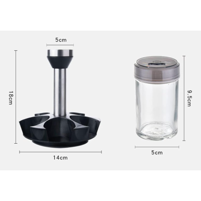 Set 6 recipiente pentru condimente cu suport