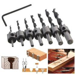 Set 7 Burghie pentru lemn LASERLINE cu Zencuitor/Limitare profunzime 