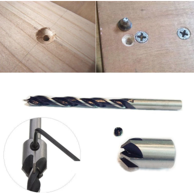 Set 7 Burghie pentru lemn LASERLINE cu Zencuitor/Limitare profunzime