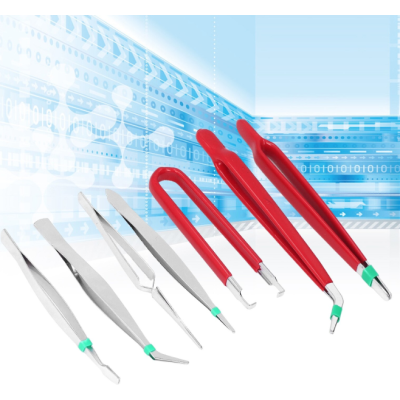 Set 7 Pensete Antistatic Diverse forme Rosu + Argintiu