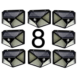 Set 8 Lampi ULTRA 100 LED Solare cu senzor de miscare si lumina 3 moduri ILUMINARE 