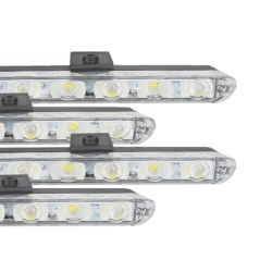 Set 8 lumini stroboscop galbene 6 LED grila telecomanda 12V