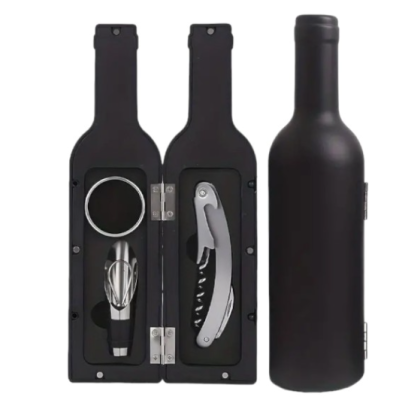 Set cadou in forma de STICLA cu  5 accesorii pentru vin cu 6 piese 32 cm HS