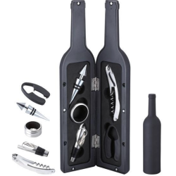 Set cadou in forma de STICLA cu  5 accesorii pentru vin cu 6 piese 32 cm LY