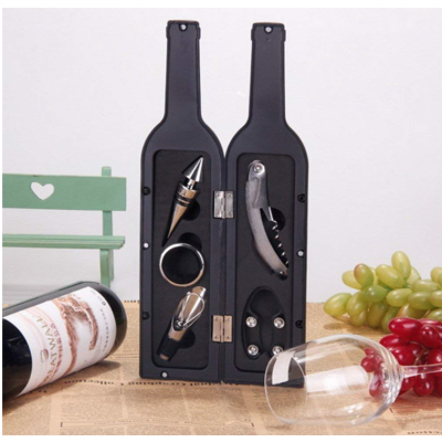 Set cadou in forma de STICLA cu  5 accesorii pentru vin cu 6 piese 32 cm LY