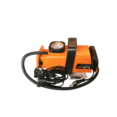 Set compresor ORANGE si 3 adaptoare pentru umflat mingi si saltele