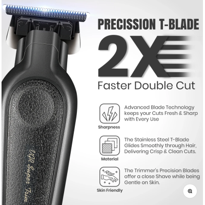 Set cu aparat de tuns fara fir VGR V 995 cu 4 distantiere autonomie 300min 2000mAh