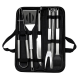 Set de 10 ustensile pentru gratar din Inox cu Husa de Depozitare