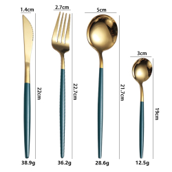 Set de 24 piese tacamuri in stil portughez- culoare Albastru si Auriu