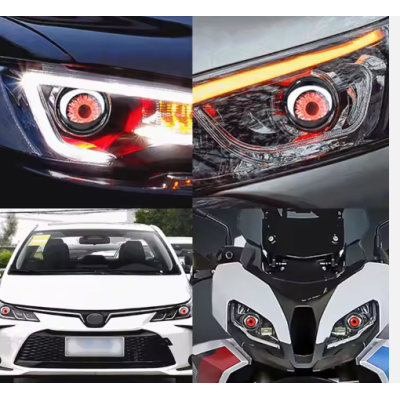 Set de 2 Lupe led AUTO 3 inchi animatie ochi pisica 12 36v