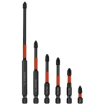 Set de 6 biti magnetici in cruce otel inoxidabil 25/50/65/70/90/150mm