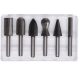 Set de 6 freze pentru metal diferite modele coada de 6mm