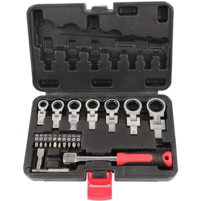 Set de chei cu clichet cap flexibil de 20 buc cu cap Torx de 8 mm-19 mm