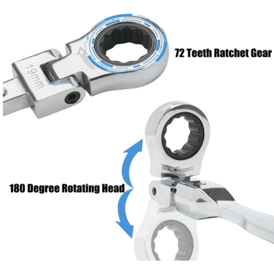 Set de chei cu clichet cap flexibil de 20 buc cu cap Torx de 8 mm-19 mm