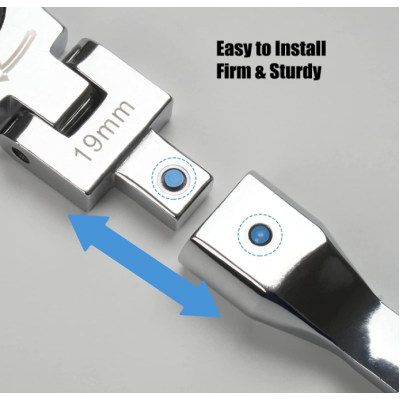 Set de chei cu clichet cap flexibil de 20 buc cu cap Torx de 8 mm-19 mm