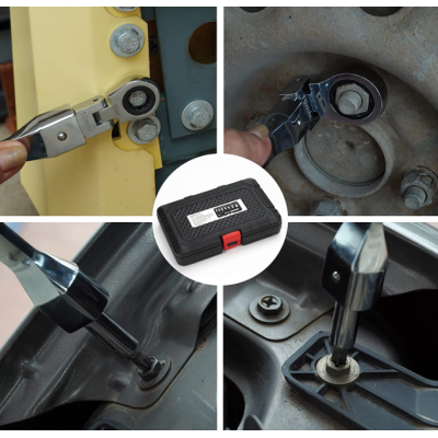 Set de chei cu clichet cap flexibil de 20 buc cu cap Torx de 8 mm-19 mm