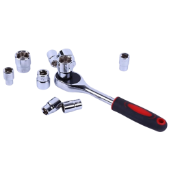 Set de Chei Tubulare 1/4" cu Clicket - 12 Bucati, din Crom si Vanadiu