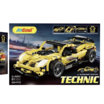 Set de constructie masina pentru copii Andowl JM801 cu 509 piese