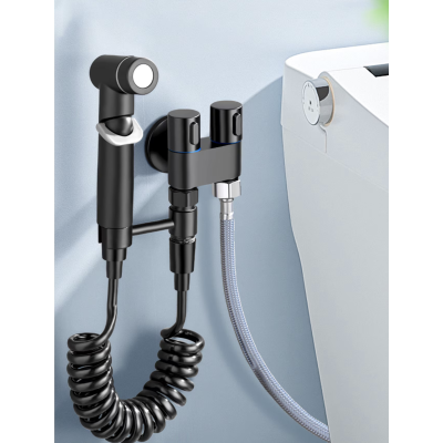 Set de Dus din otel inoxidabil pentru intretinerea corpurilor sanitare presiune reglabila economic la apa si spatiu Negru