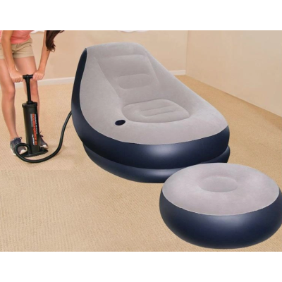 Set fotoliu gonflabil cu taburet suport picioare pentru exterior si interior