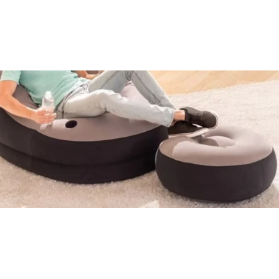 Set fotoliu gonflabil cu taburet suport picioare pentru exterior si interior