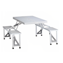Set Masa pliabila Picnic tip Geamantan cu 4 Scaune din Aluminiu