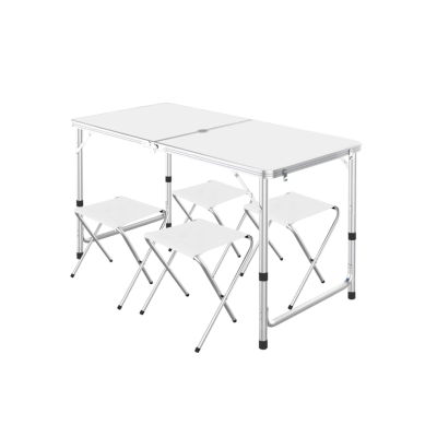 Set Masa plianta pentru camping gradina cu 4 scaune alb