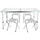 Set Masa plianta pentru camping gradina cu 4 scaune alb